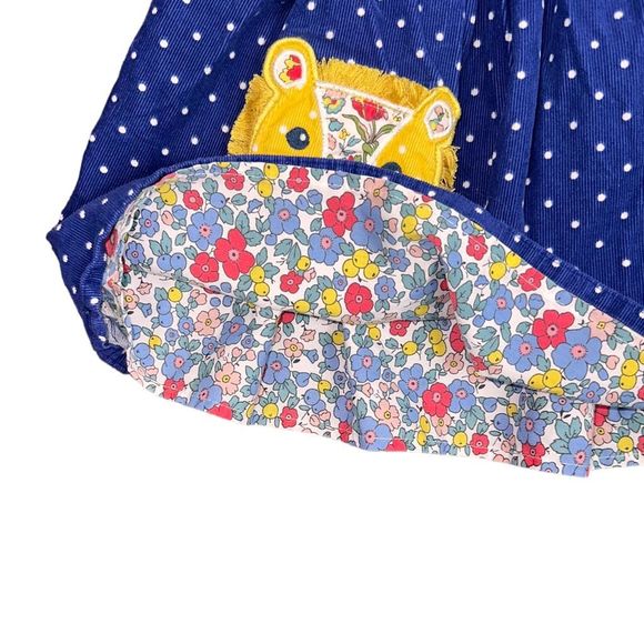 Mini Boden Navy Corduroy Skirt with Lions and Polka Dots Kids size 6/7 - Picture 4 of 5